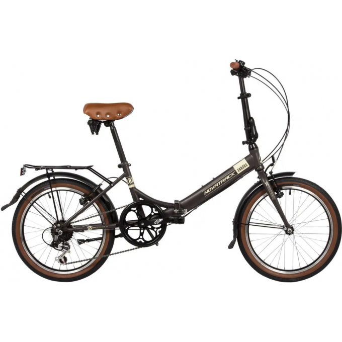 Складной велосипед NOVATRACK AURORA 20" коричневый, TY21/TS38 24FAURORA6S.BN4